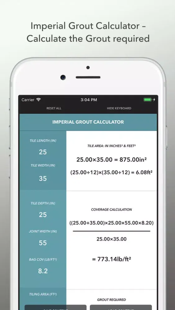 Captures d'écran de Tile Calculator 2019