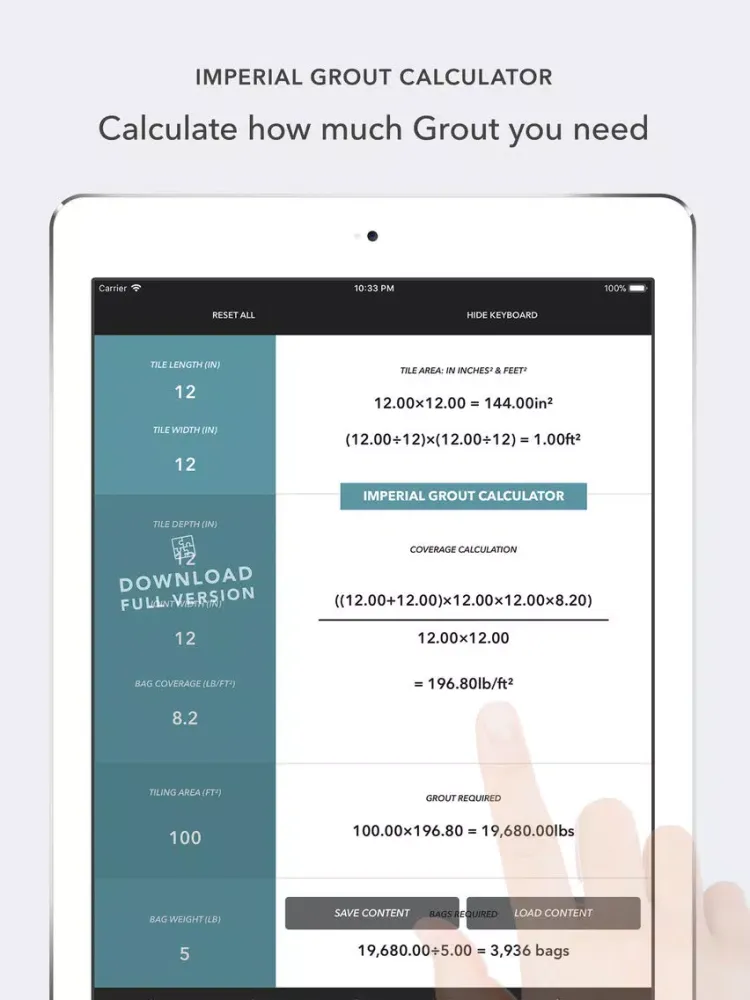 Tile Calculator 2020 LITE iPad  स्क्रीनशॉट