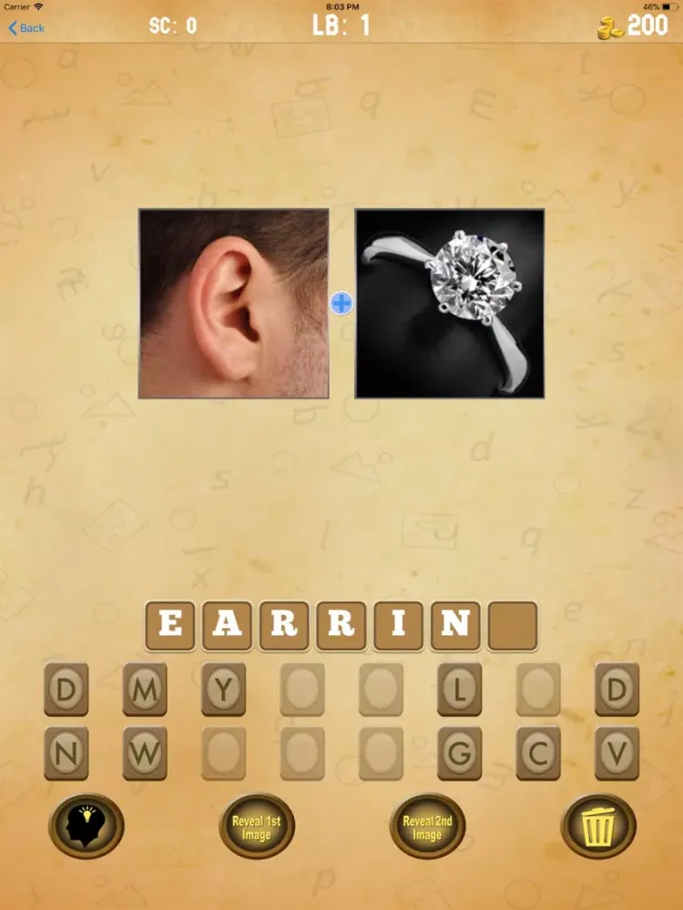 ภาพหน้าจอของ 2 Pics 1 Word Pic To Word iPad 