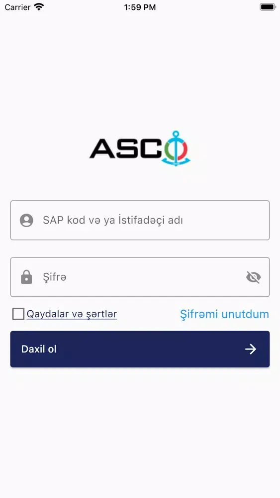 Tangkapan layar My ASCO