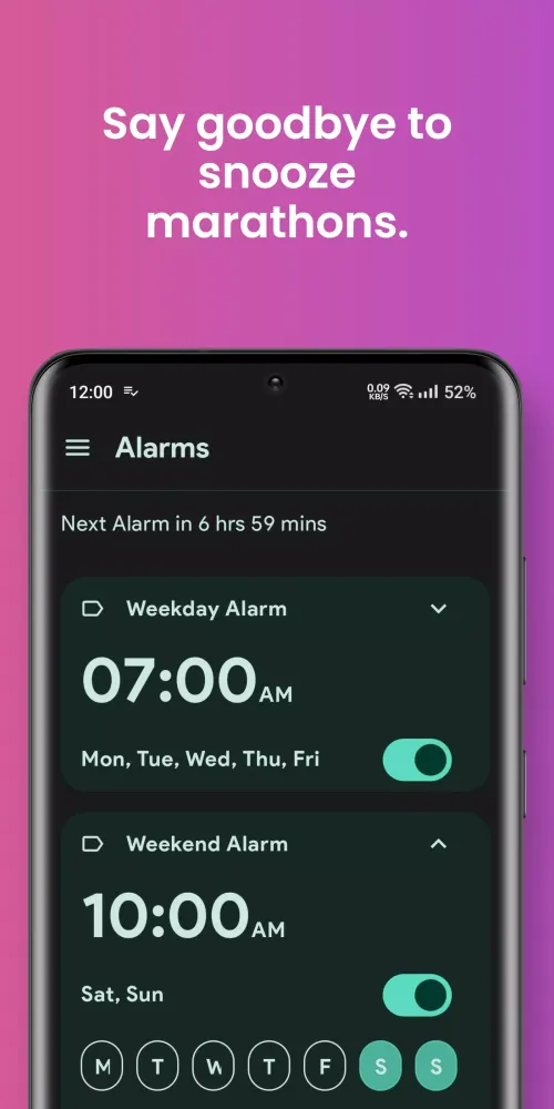 Capturas de tela do Alarm app for heavy sleepers!