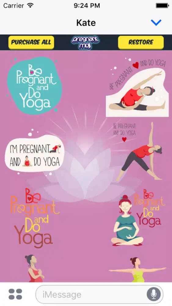 Pregnant YogaMoji Stickers应用截图