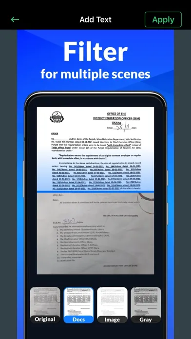 ภาพหน้าจอของ PDF Scanner- App for Documents