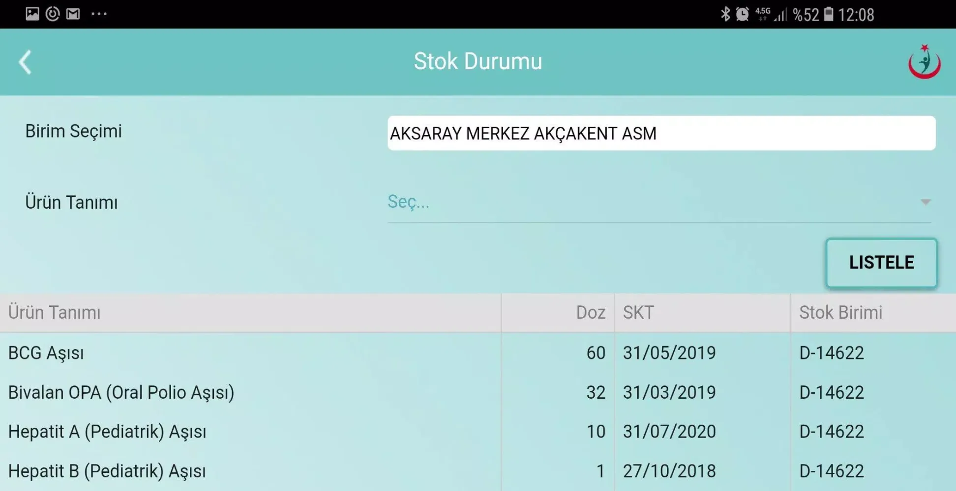 Aşı Takip Sistemi Screenshots