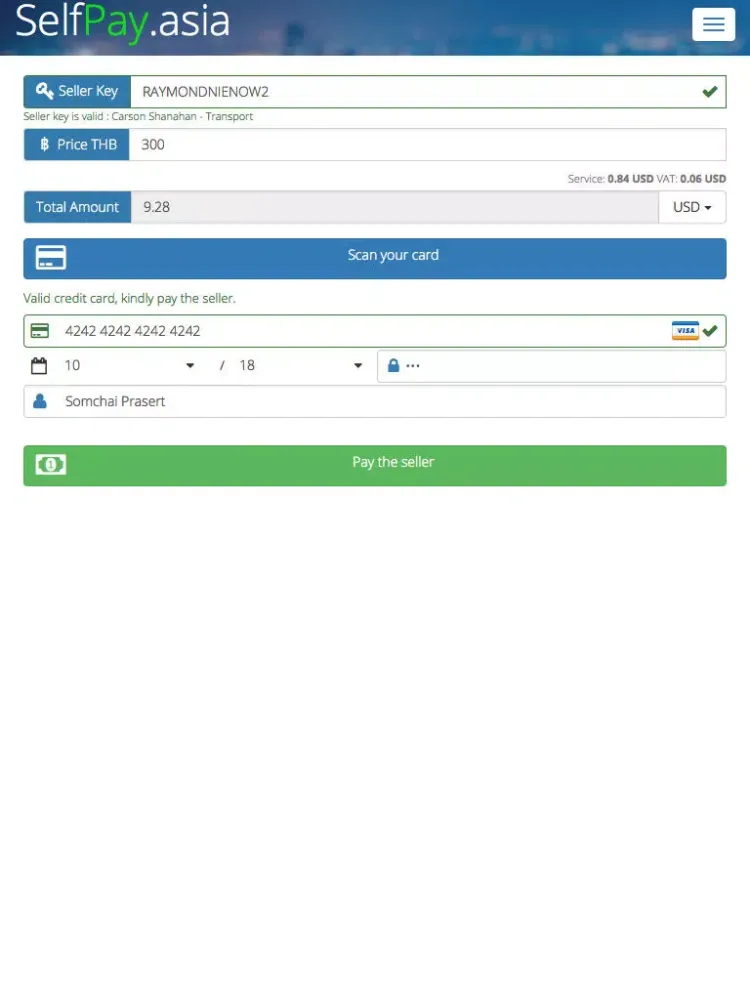SelfPay.Asia mini pos iPad Screenshots