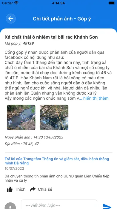 Zrzuty ekranu Góp Ý Đà Nẵng