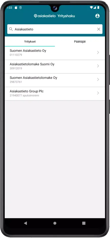 Asiakastieto Yrityshaku Screenshots