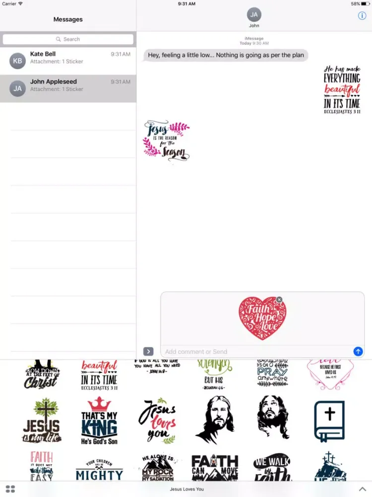 Jesus Loves You Sticker Pack iPad  Screenshots