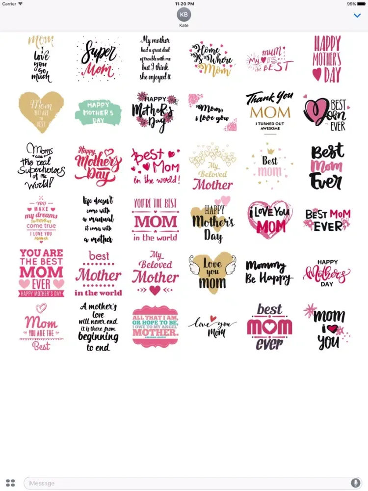 Super Mom Mothers Day Sticker Pack iPad  Screenshots