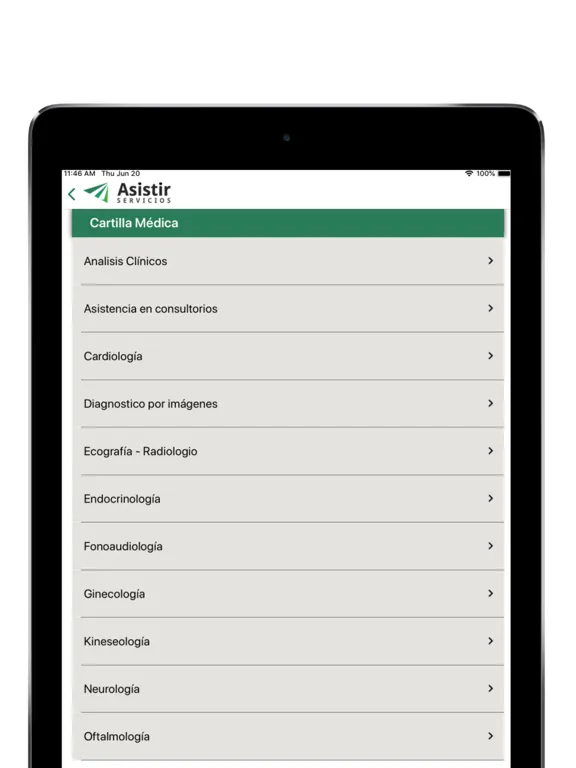 Asistir Servicios iPad  स्क्रीनशॉट