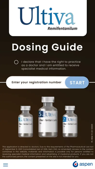 Ultiva Dosing Guide Screenshots
