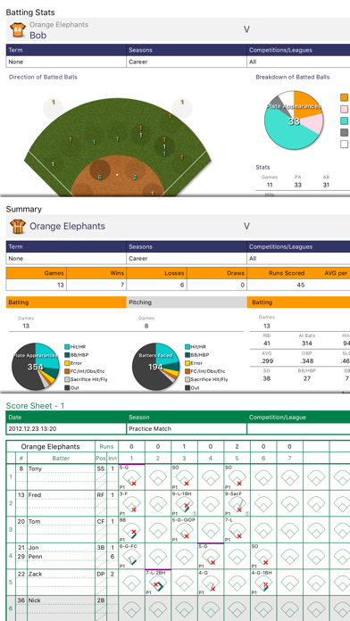 Softball Stats Ekran Görüntüleri