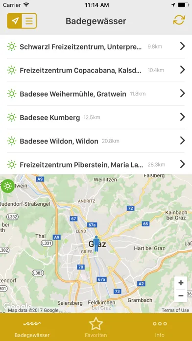 Austrian bathing waters Ekran Görüntüleri