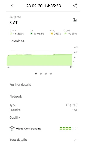 Capturas de tela do RTR-NetTest 3G/4G/5G IPv4/6