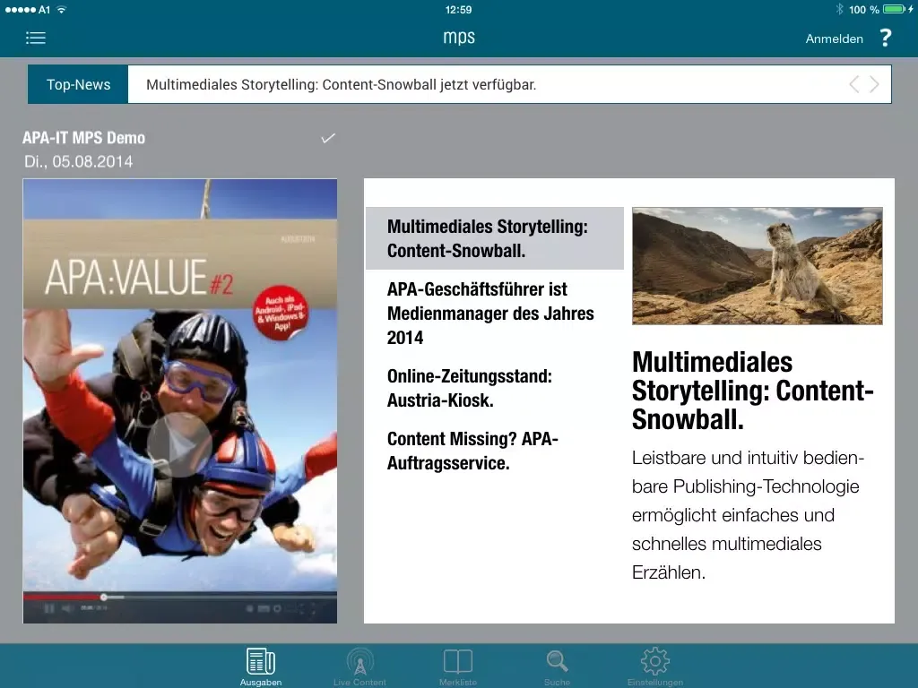 Скриншоты MPS:News iPad 