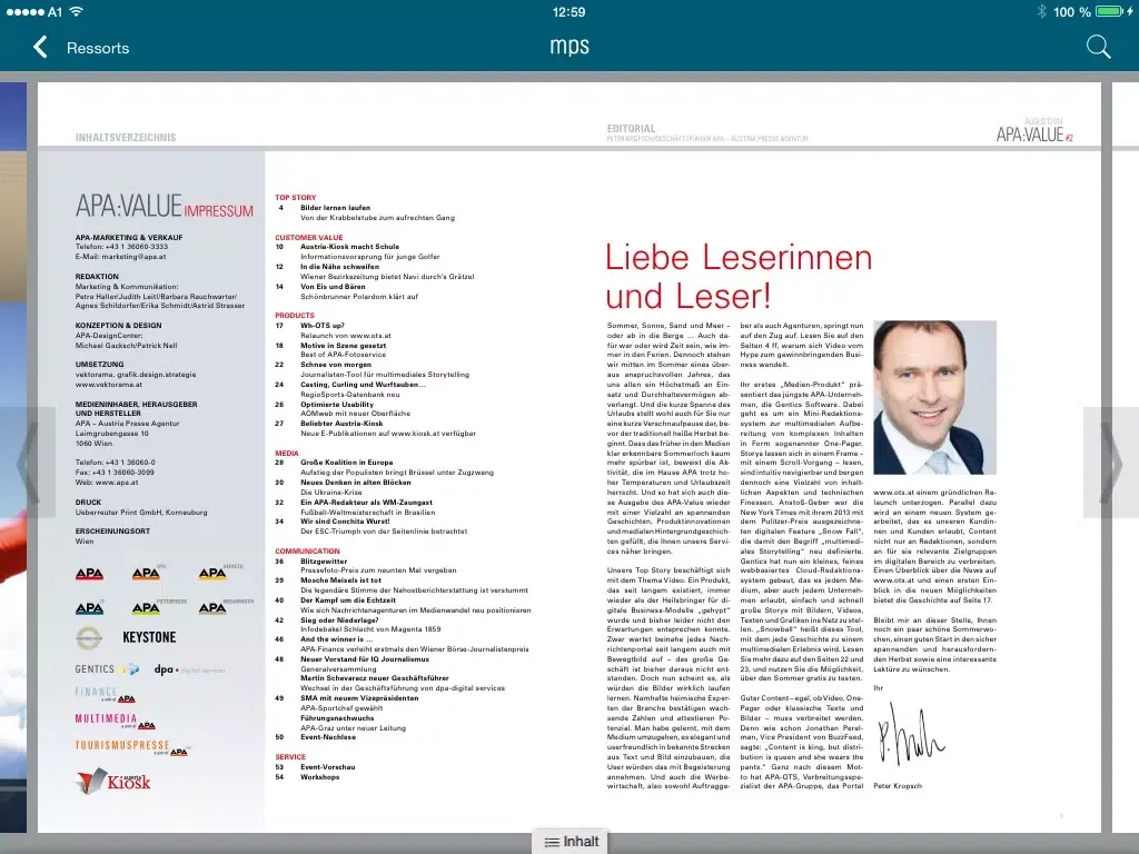 Скриншоты MPS:News iPad 