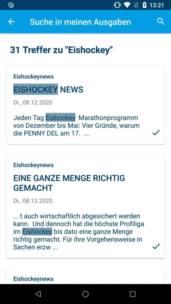 Eishockey News Screenshots