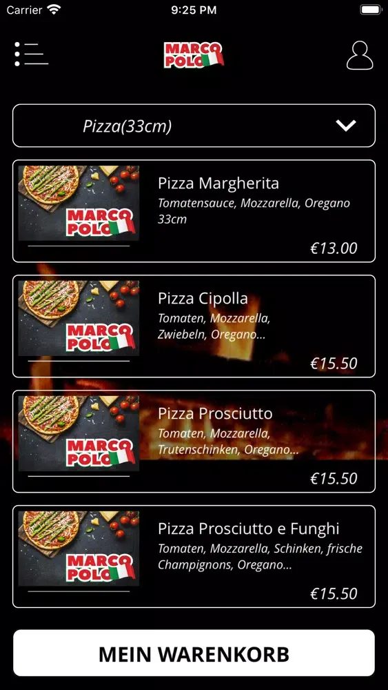 Capturas de tela do Pizzeria Marco Polo