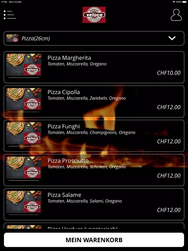 Captures d'écran de Veloce Pizza Schönenwerd iPad 