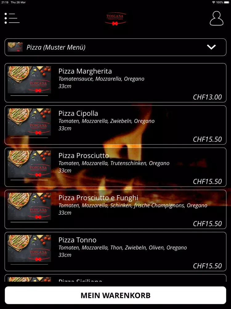Ristorante Toscana Villmergen iPad  Screenshots