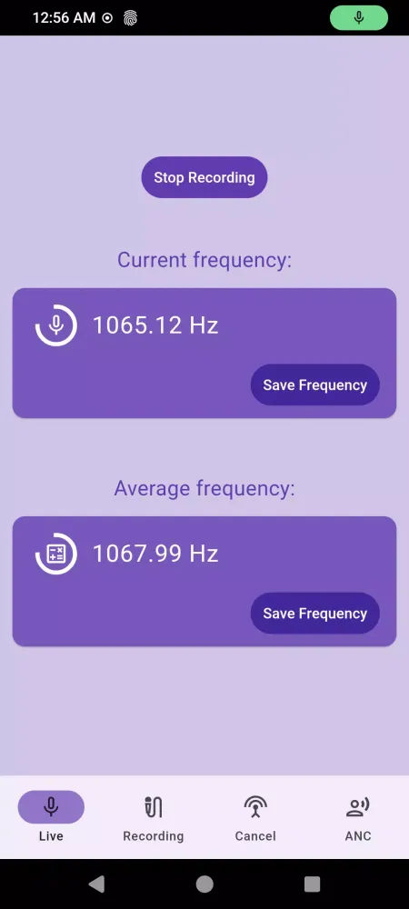 Live Noise Cancellation Demo Screenshots
