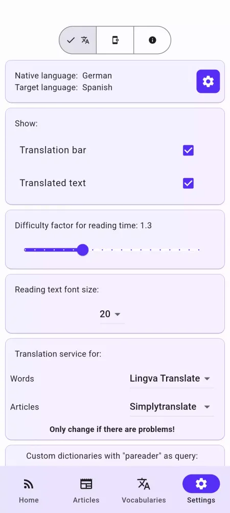 Pareader Screenshots