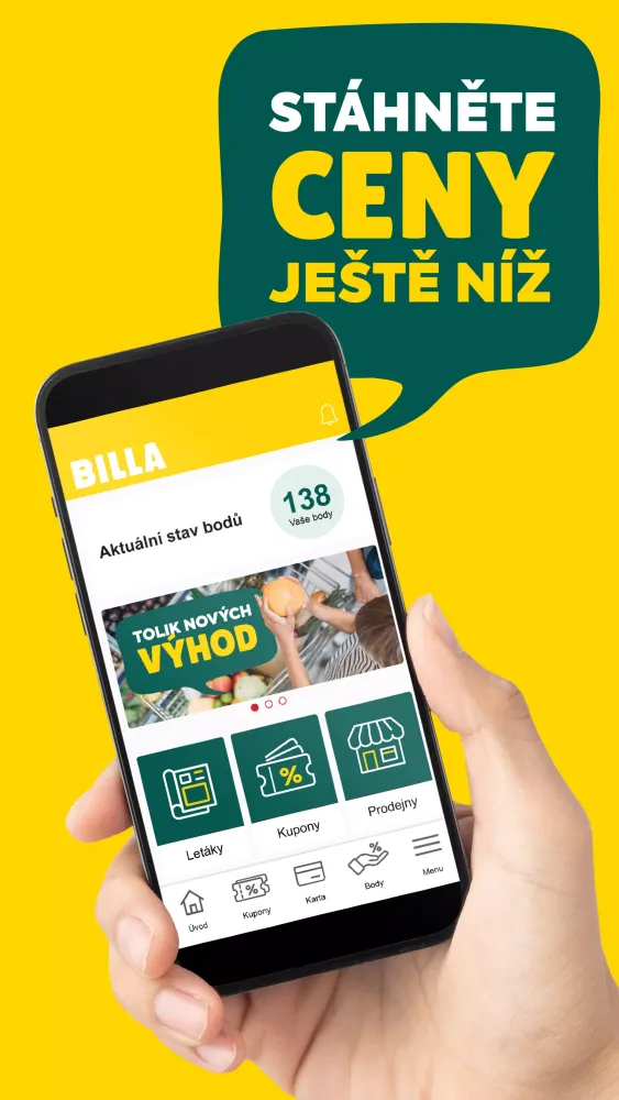 Zrzuty ekranu BILLA Česká republika