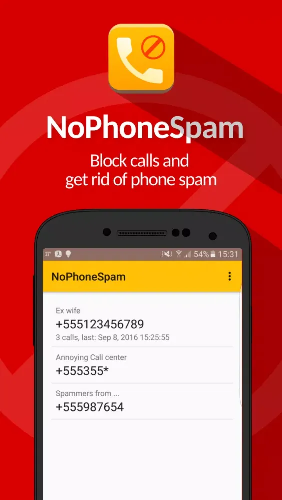 Captures d'écran de NoPhoneSpam