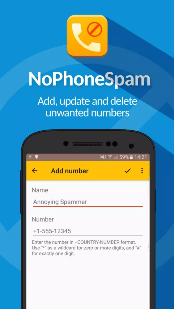 Captures d'écran de NoPhoneSpam