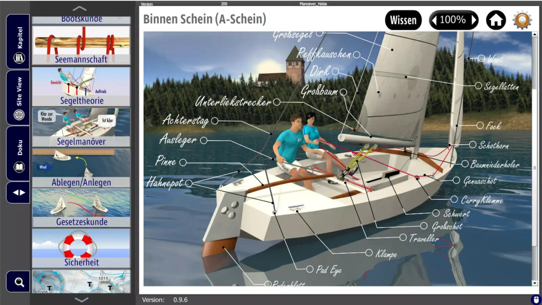 Capturas de tela do Segelschein Binnen (A-Schein)