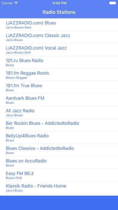 Capturas de tela do Radio Channel Blues FM Online Streaming