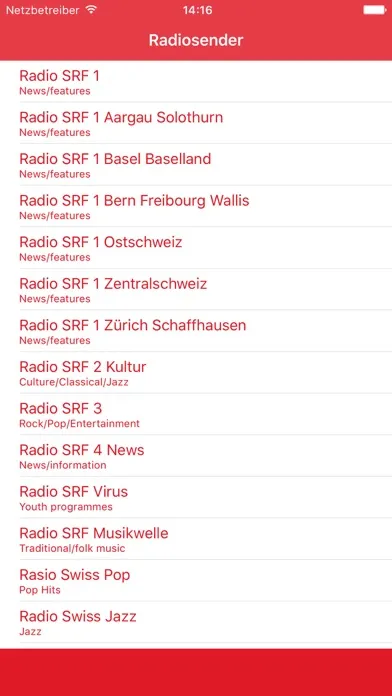 Tangkapan layar Radio Sender Schweiz FM Online Streaming Pro