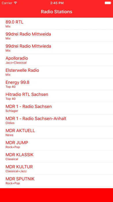 Ảnh chụp màn hình của Radiosender Sachsen FM Online Stream