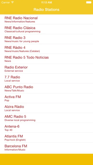 Radio Spain FM - Stream and listen to live online music, news and show from your favorite Spanish radio música station and channel with the best audio player Screenshots