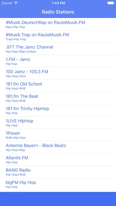 HipHop Radio FM - Streaming and listen live to online hip hop, r’n’b and rap beat music from radio station all over the world with the best audio player应用截图