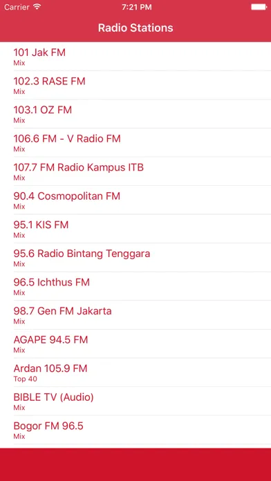 Screenshot di Radio Indonesia FM - Streaming and listen to live Indonesian online music and news show