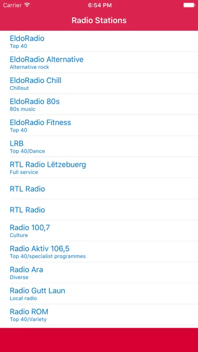 Capturas de tela do Radio Luxembourg FM - Stream and listen to live online music, news channel and musique show with Luxembourgish streaming station player