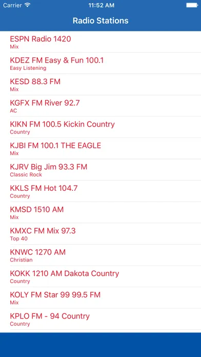 Capturas de tela do South Dakota Online Radio Music Streaming FM