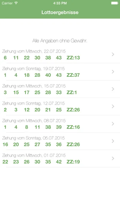 Lottozahlen Österreich - Lottoergebnis und Zahlen für österreichisches Lotto 6 aus 45 und Joker Screenshots