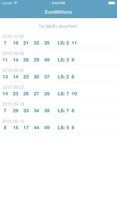 Capturas de tela do EuroMillions - Result and number of the drawing of the Euro Million lottery