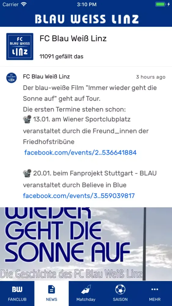 Screenshot di Blau Weiß Linz
