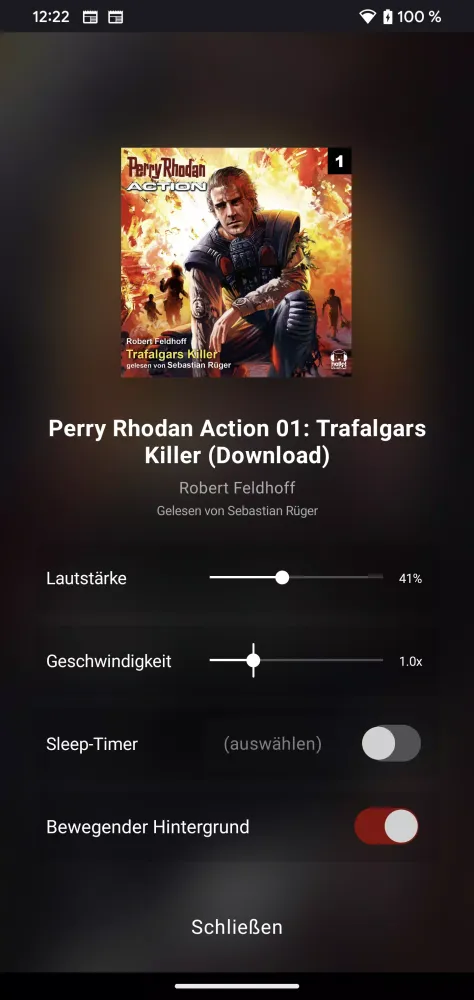 Tangkapan layar AUDIAMO Audiobook Player