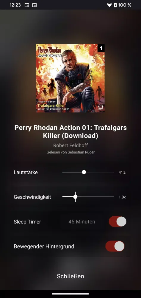 Tangkapan layar AUDIAMO Audiobook Player