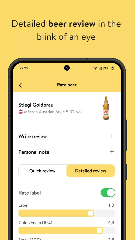 BeerTasting Screenshots