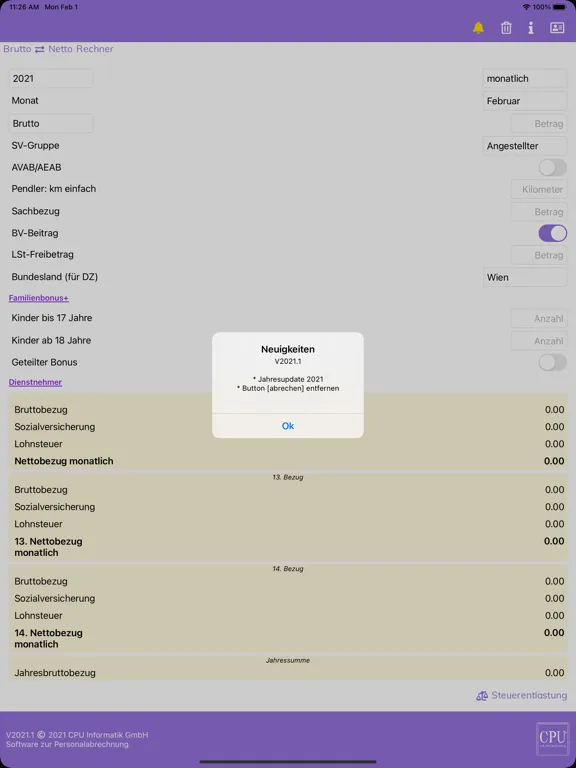 تصاویر Brutto/Netto Rechner iPad 