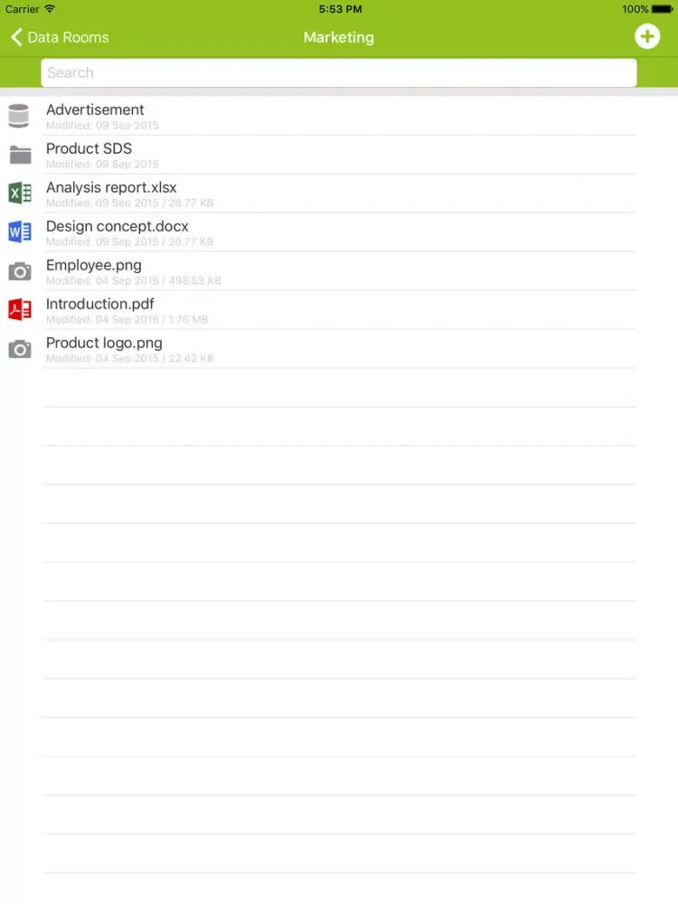 Zrzuty ekranu Secure Data Exchange iPad 