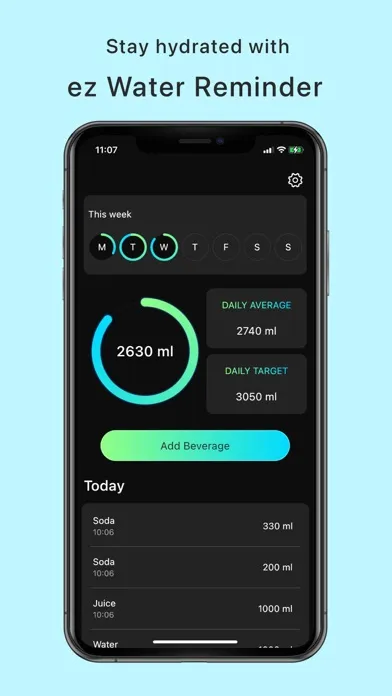 Tangkapan layar ez Water Reminder: Track daily