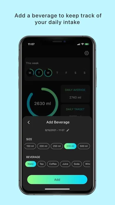 Tangkapan layar ez Water Reminder: Track daily