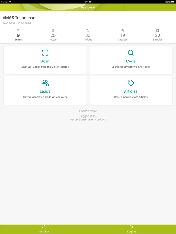 Tangkapan skrin dMAS Expo iPad 