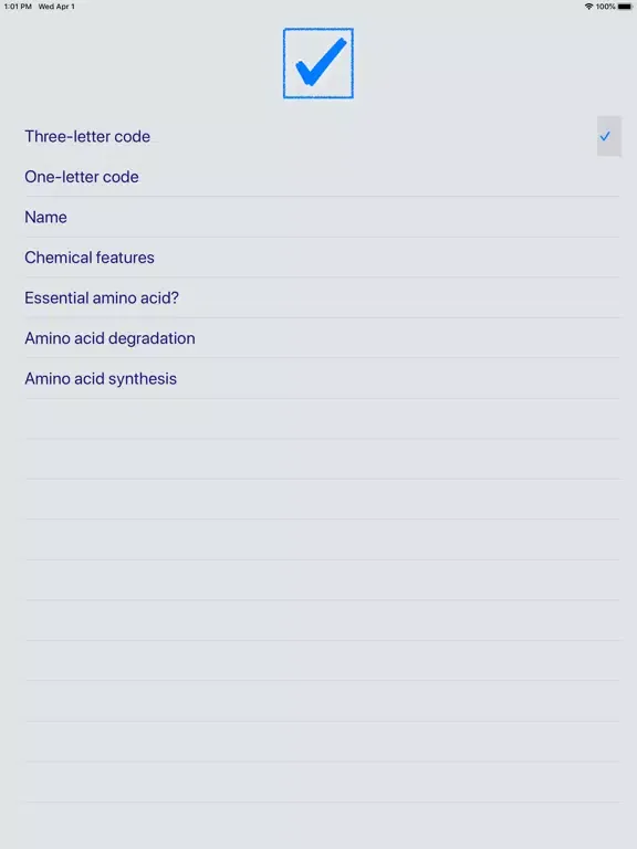 Tangkapan layar Biochemistry One iPad 
